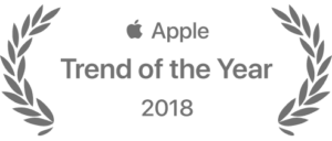 an apple logo with the words trend of the year