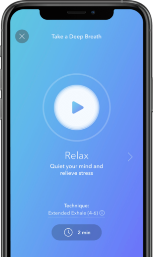 the relax app on an iphone