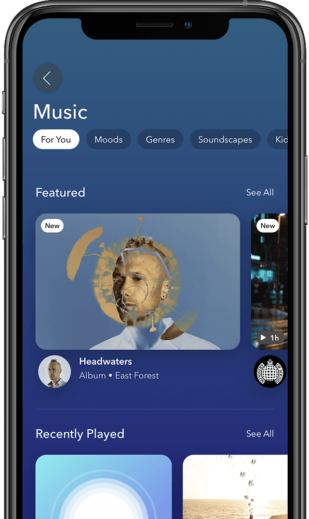 an iphone screen with music on it