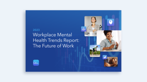 the cover of a work place mental health trend report