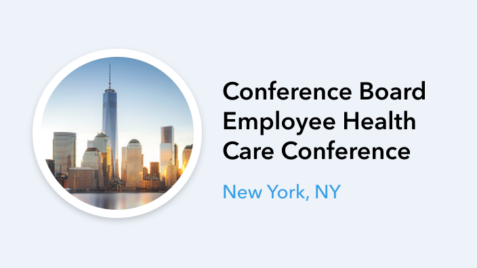 the new york city skyline with the words conference building employee health care conference