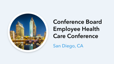 the conference banner with a photo of a city at night