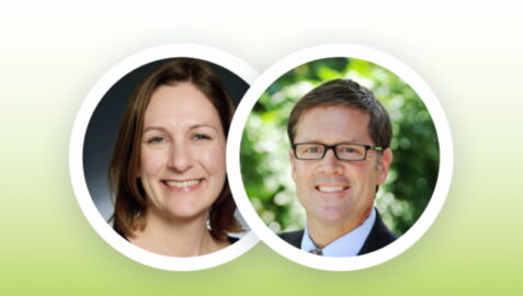 two headshots of people in suits and ties