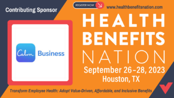 the health benefits nation logo with an orange background