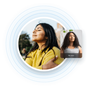 a woman with long hair is looking up at the sky