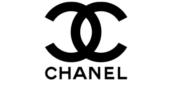a chanel logo on a black background