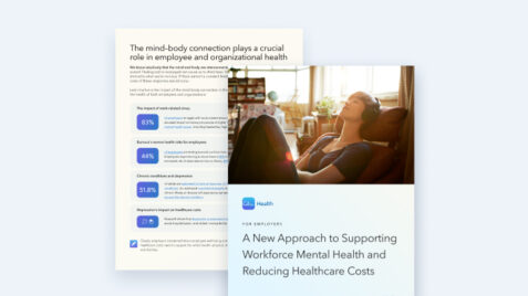 a brochure with a picture of a woman in bed