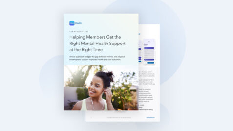 a brochure with a woman talking on the phone