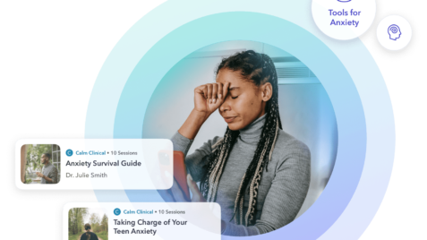 a screenshot of a woman on her cell phone