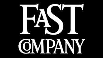 a black and white logo with the words fast company