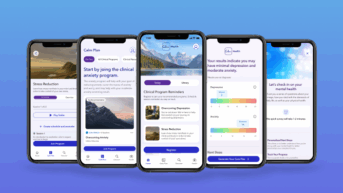 three iphones with different screens on them
