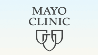 the mayo clinic logo on a white background