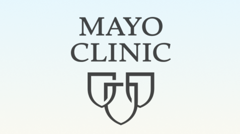 the mayo clinic logo on a white background