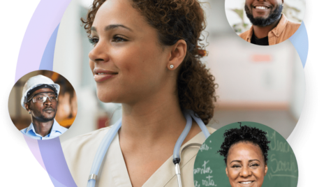 a group of people with different facial expressions
