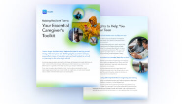 a brochure with a picture of people on it