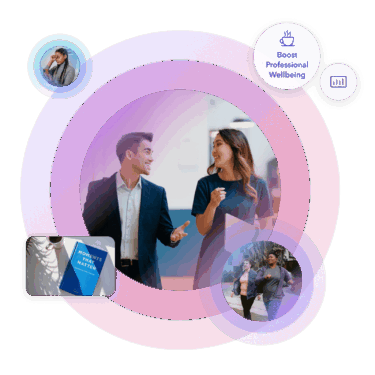 a collage of photos with a man and a woman shaking hands