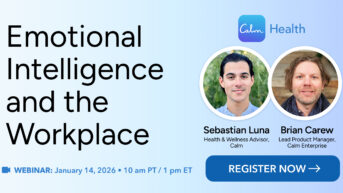 a poster with two men smiling for the camera