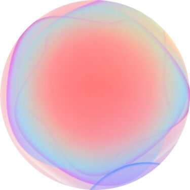 a circular object with a pink center and a blue center