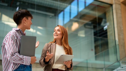 employees at a business services firm